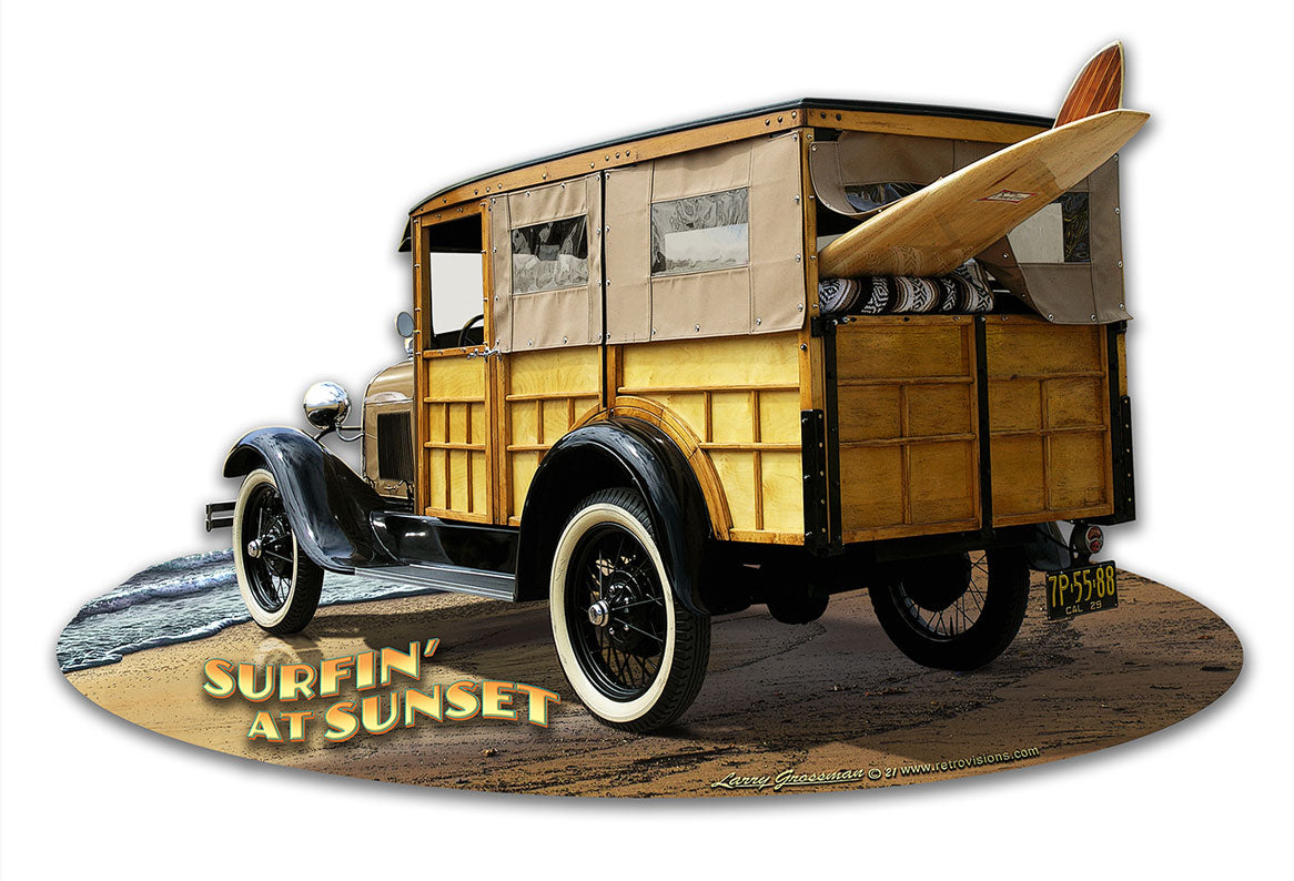 1929 Woody at Sunset Cut-out