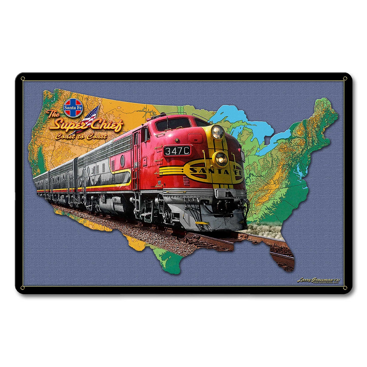 TRAIN MAP 18 x 12 Satin