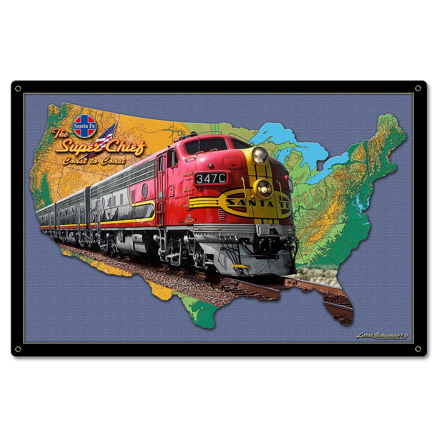 TRAIN MAP 24 x 16 Satin