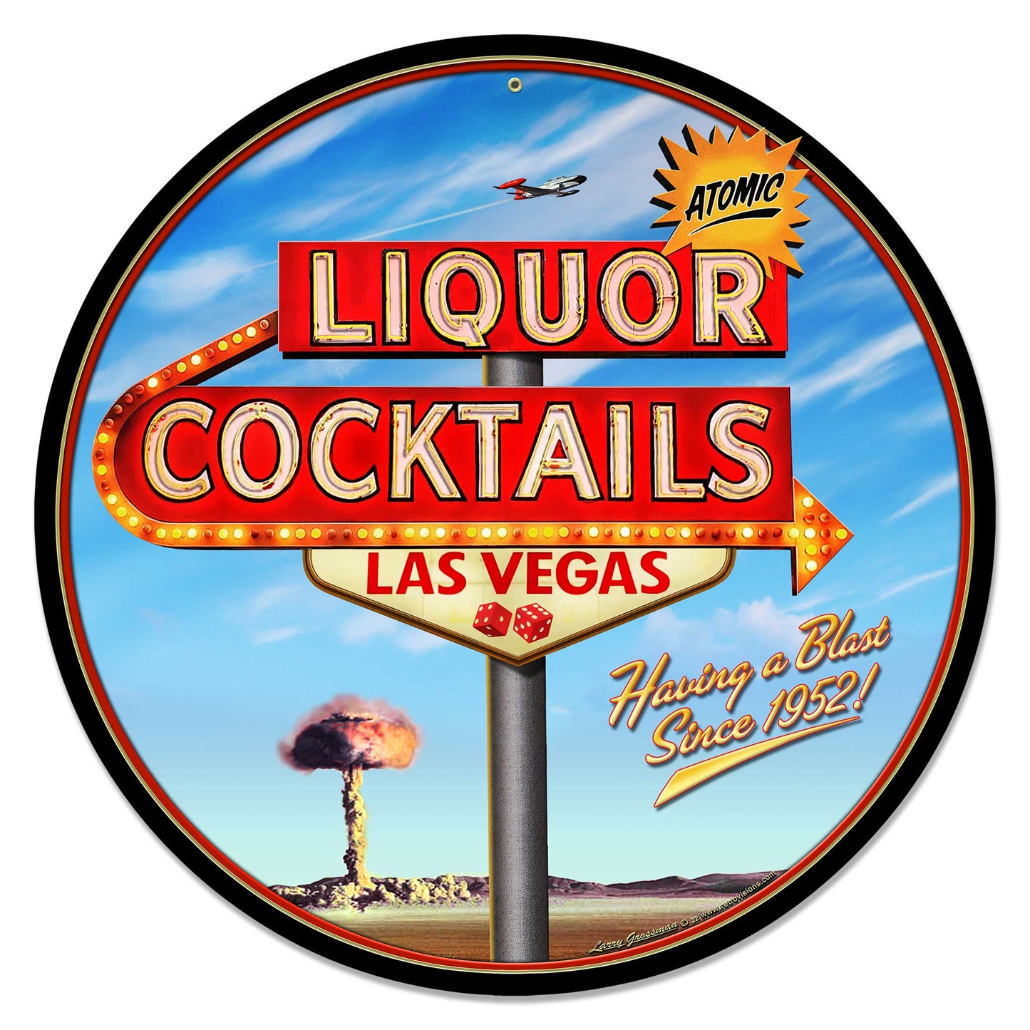 Atomic Liquor 28 X 28 vintage metal sign