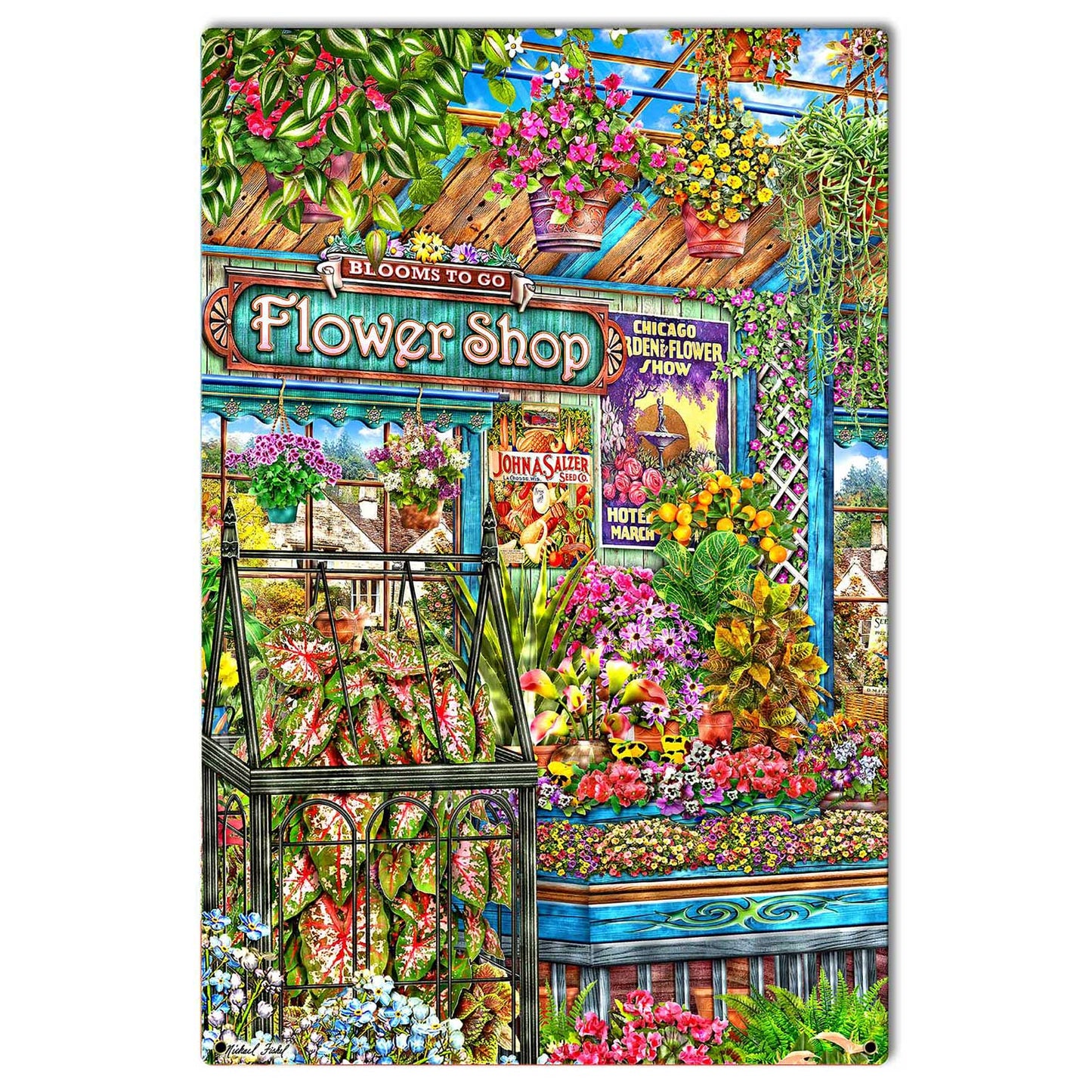 The Flower Shop 16 X 24 vintage metal sign