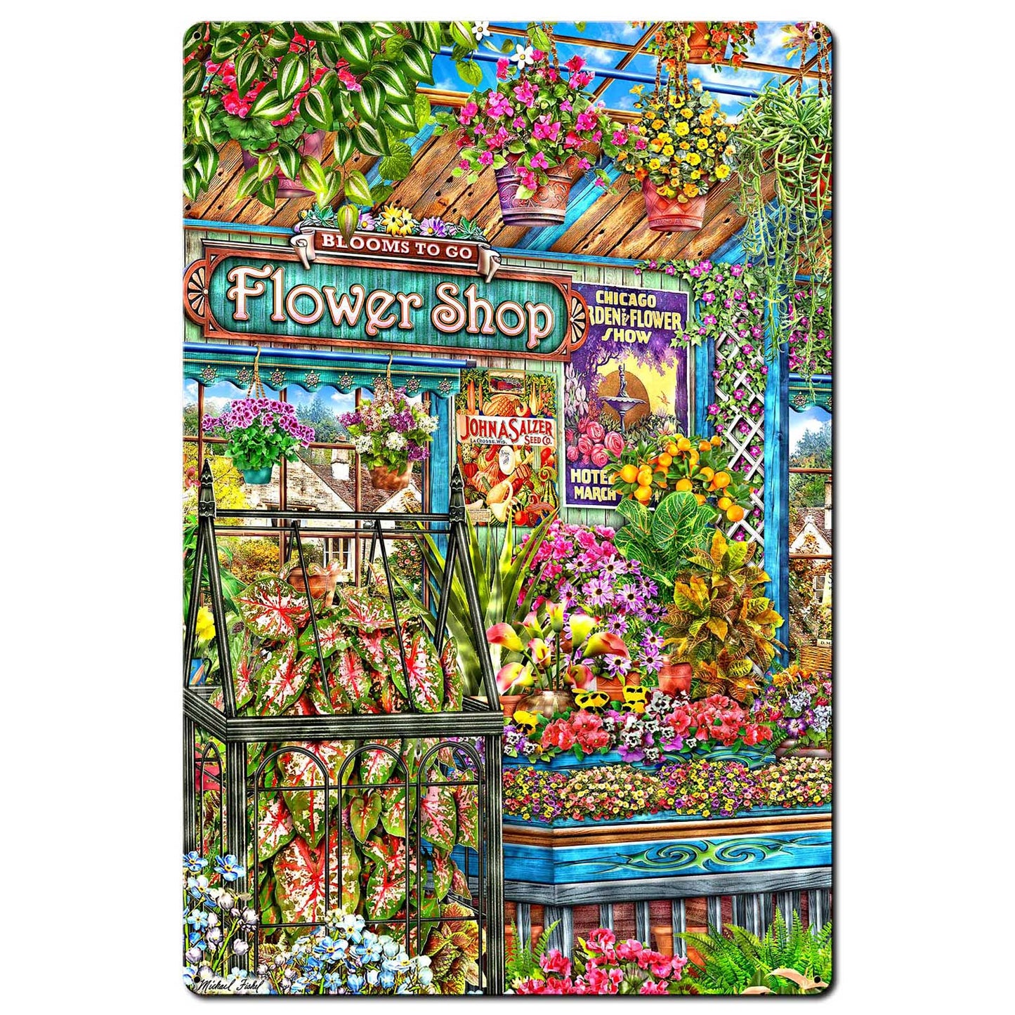 The Flower Shop 24 X 36 vintage metal sign