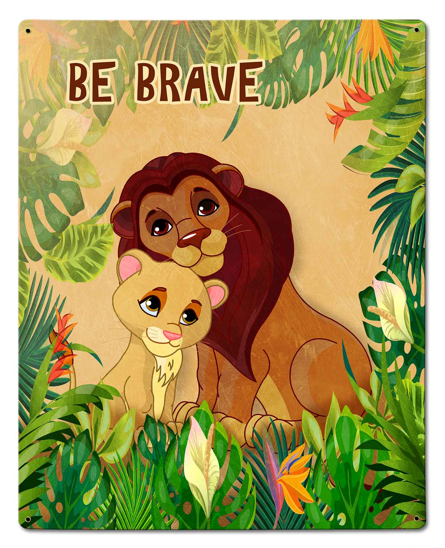 Be Brave Lion 24 x 30 Custom Shape