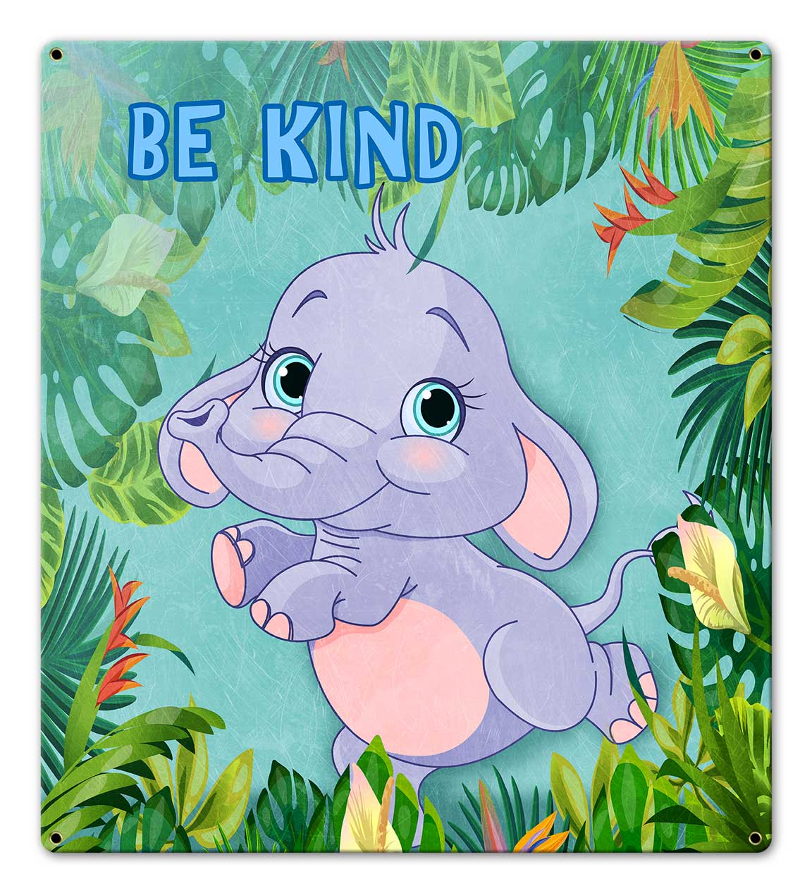 Be Kind Elephant 18 x 20 Custom Shape