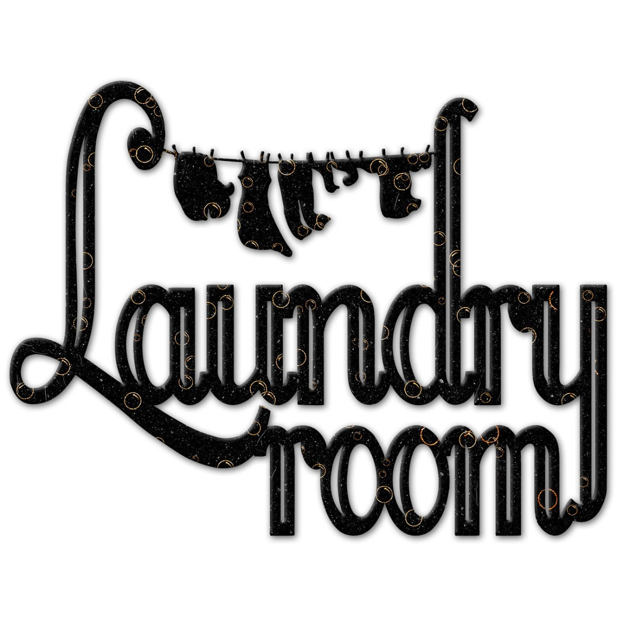 Laundry Room Clothes Line Silhouette Vintage Sign