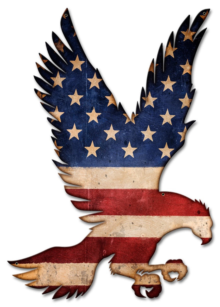 American Flag Flying Eagle