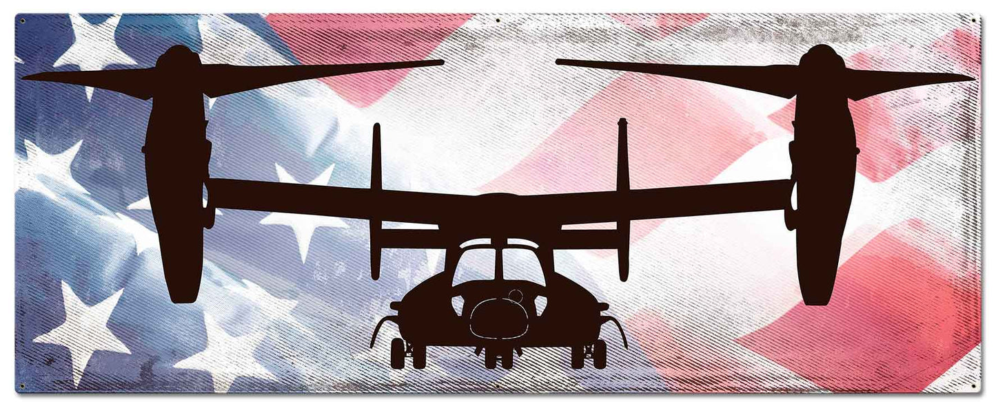 Planes V22 Osprey American Flag