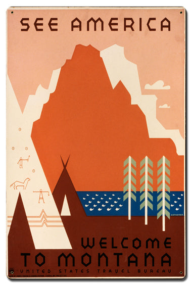 Welcome To Montana Vintage Sign