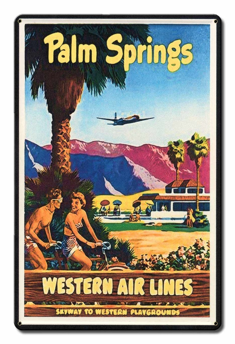 Palm Springs Western Airlines Vintage Sign