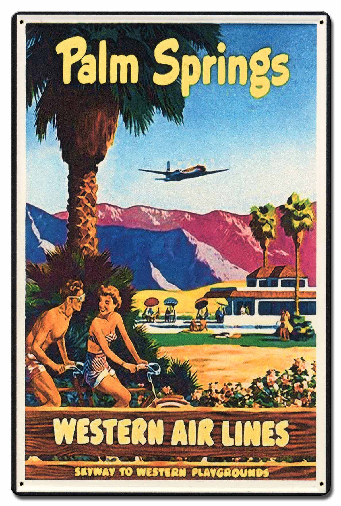 Palm Springs Western Airlines Vintage Sign