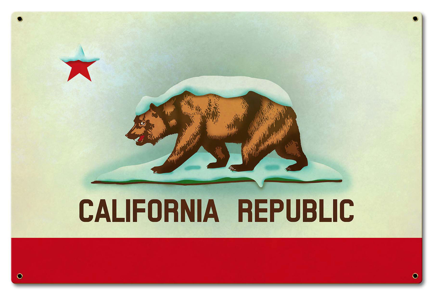 California Snow Flag Vintage Sign