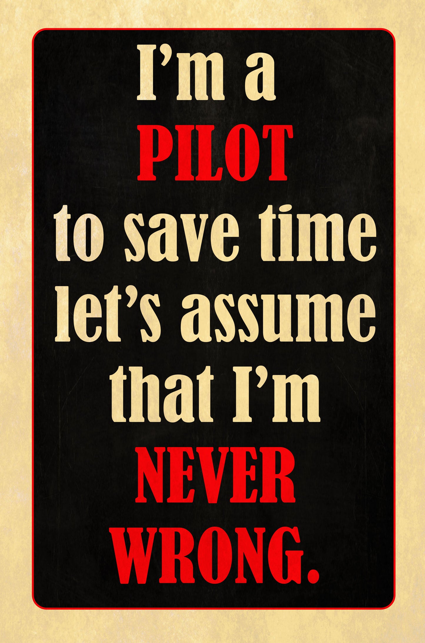 Im A Pilot Vintage Sign