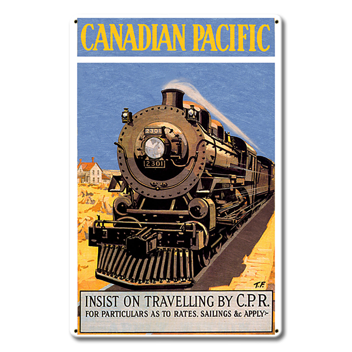 Canada Pacific Railroad Metal Sign 12in X 18in