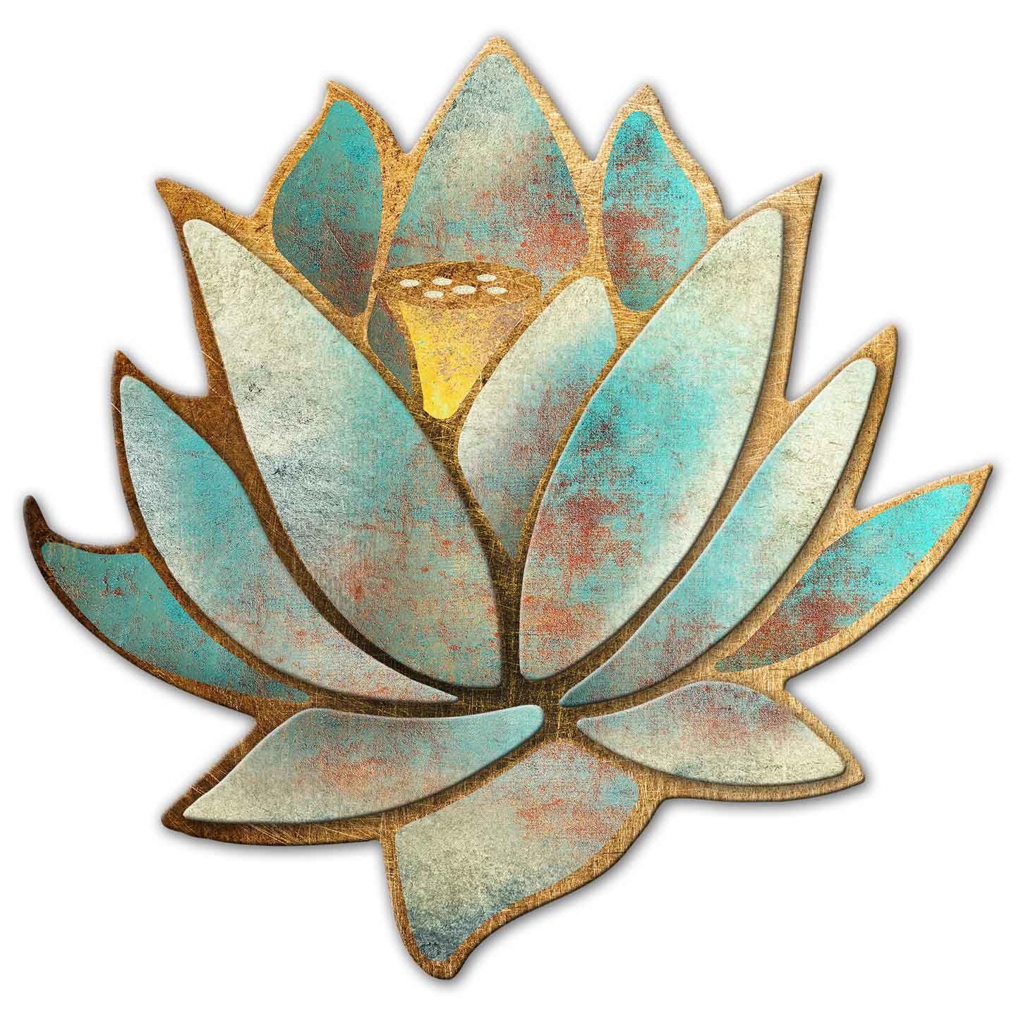 Blue Lotus 3-d 7 Pieces 24 x 24 3D
