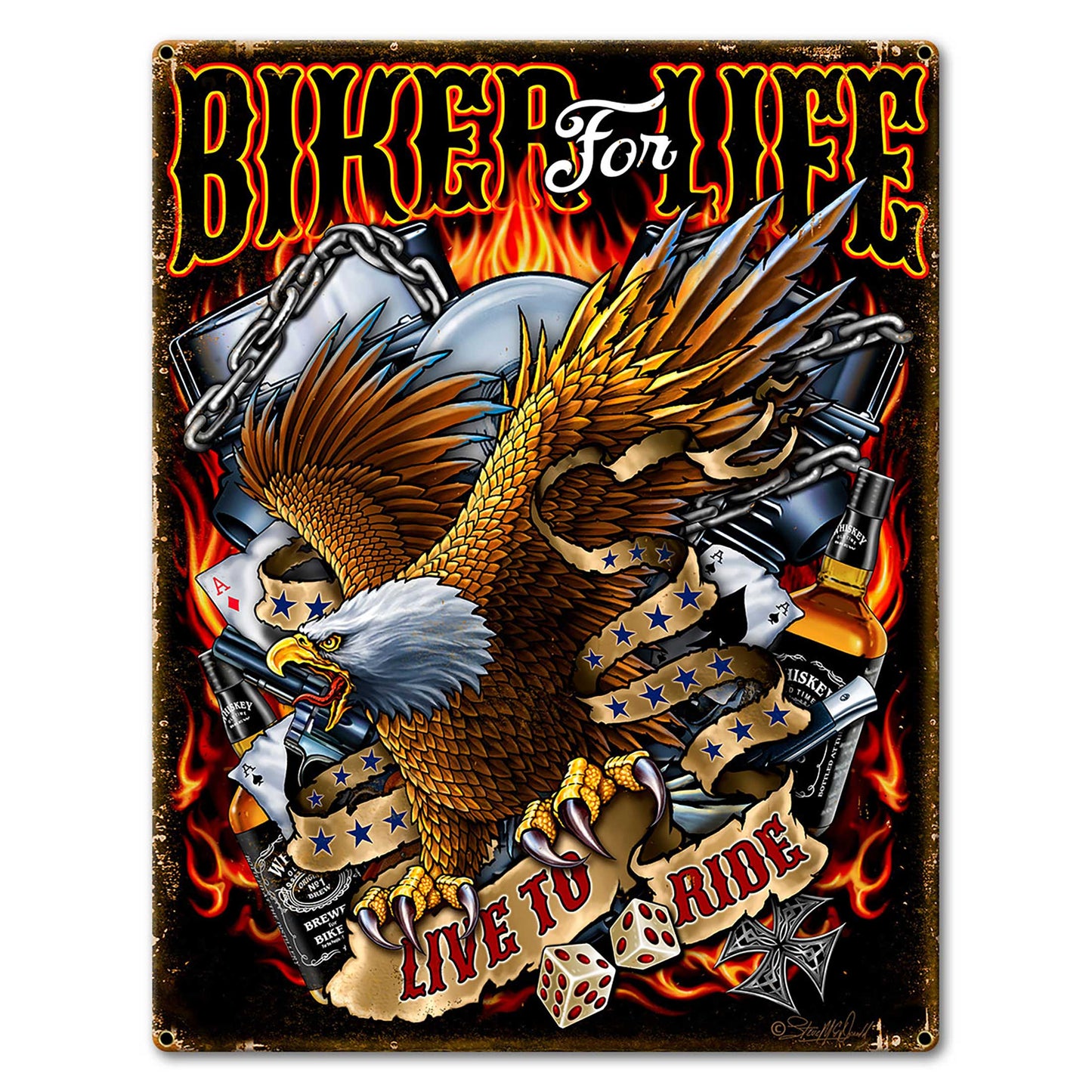 Biker For Life 2 18 x 24 Custom Shape