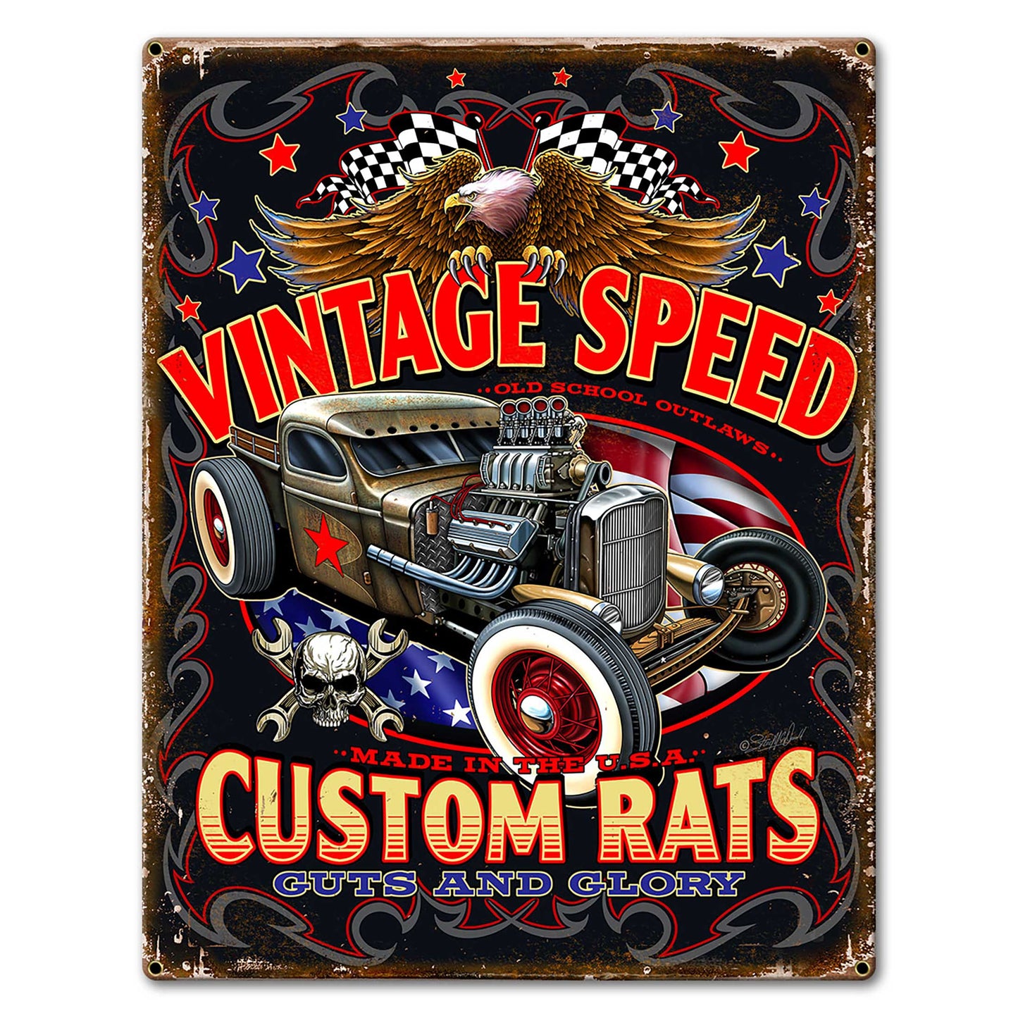 Vintage Speed 18 x 24 Custom Shape