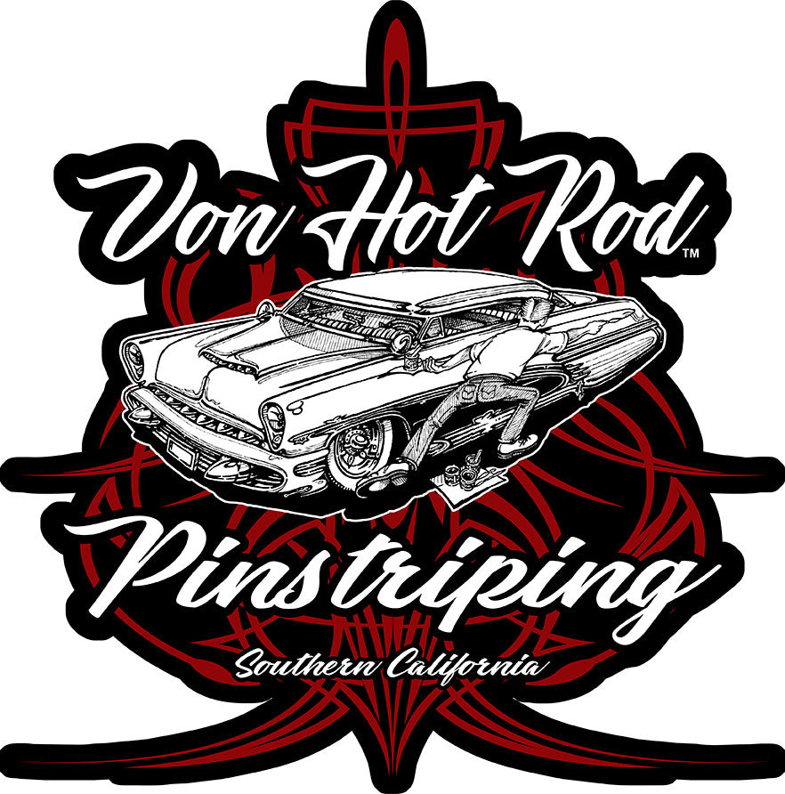 Von Hot Rod Pinstriping Metal Sign 12in X 12in
