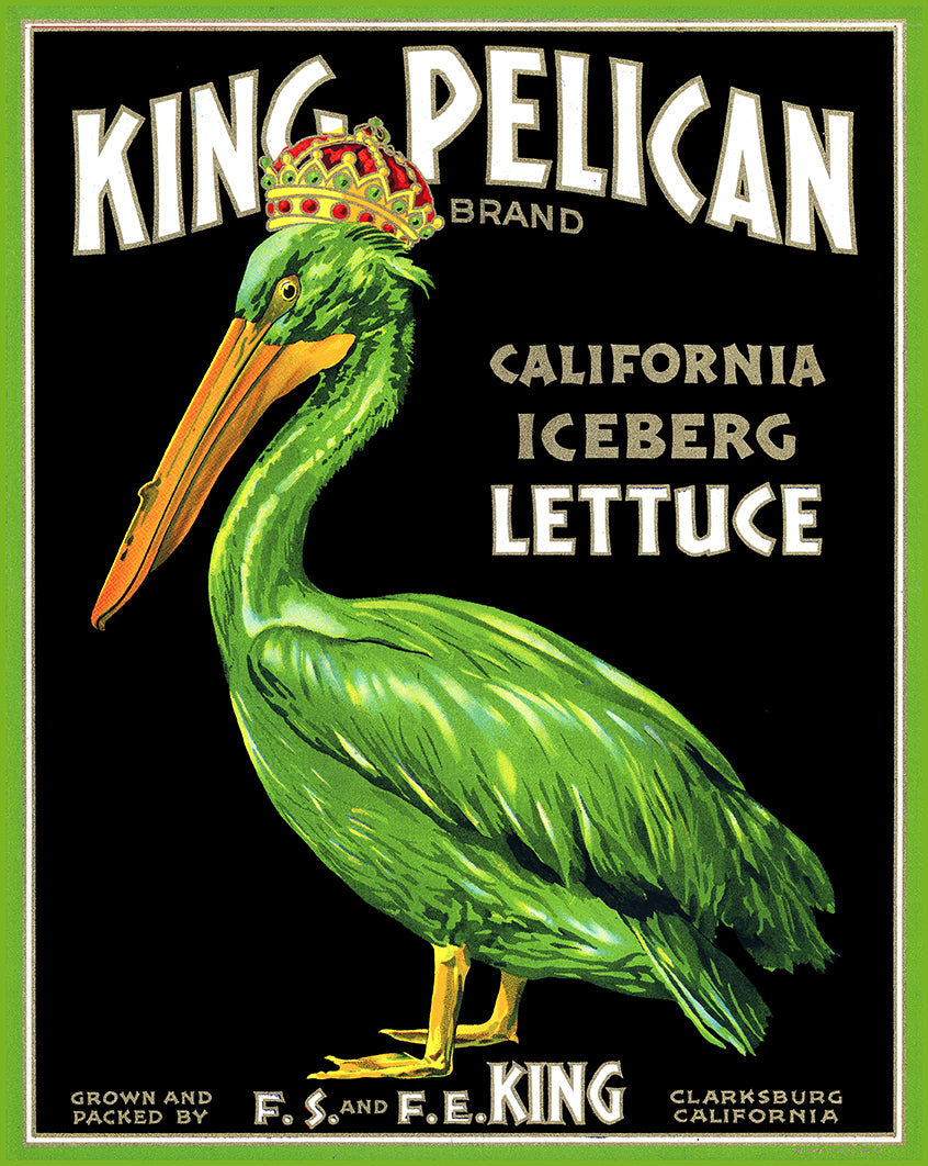 King Pelican Lettuce Vintage Metal Sign