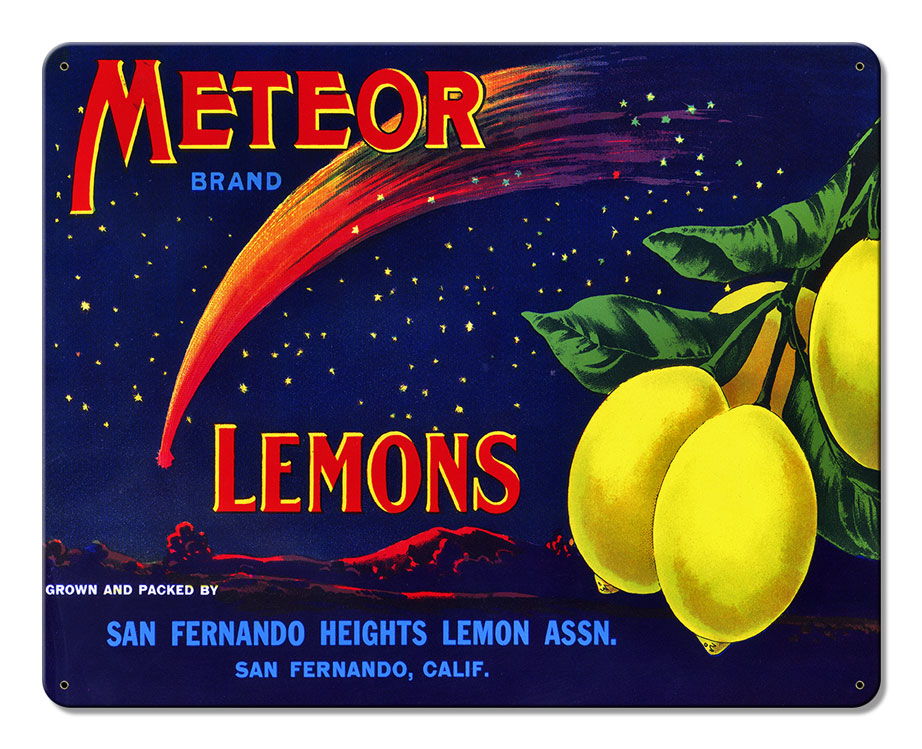 Meteor Lemons Vintage Metal Sign