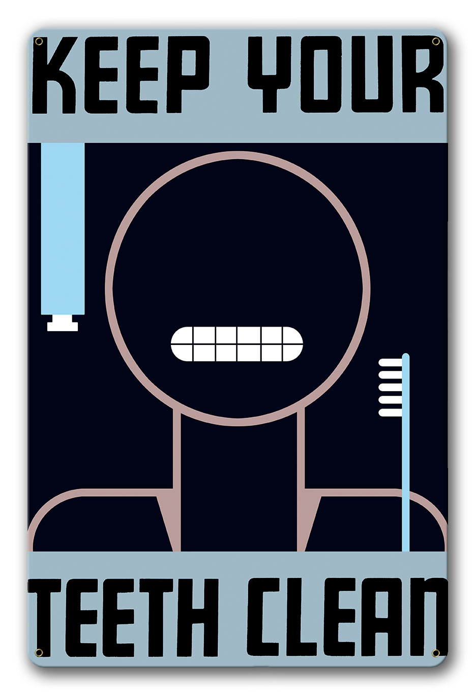 Teeth No Text Vintage Metal Sign