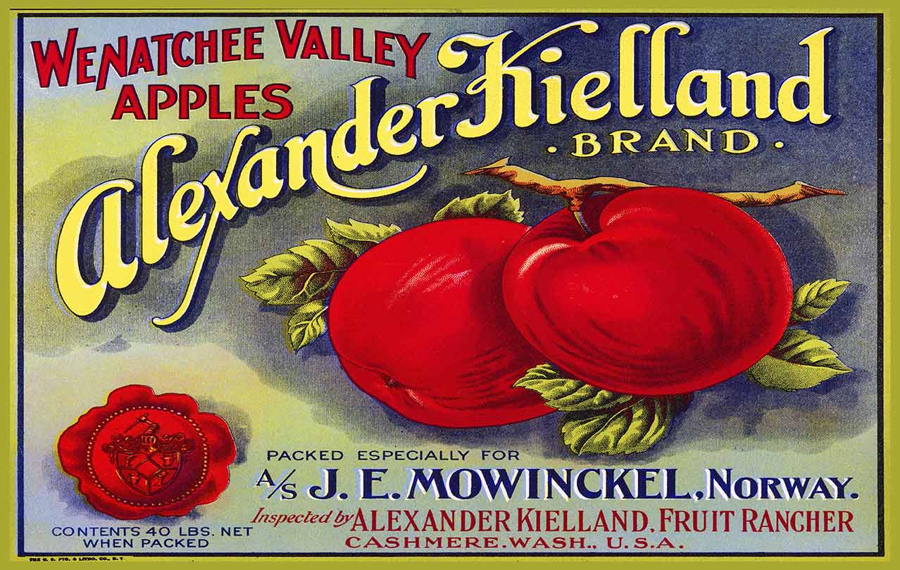 Alexander Kielland Apples Vintage Metal Sign