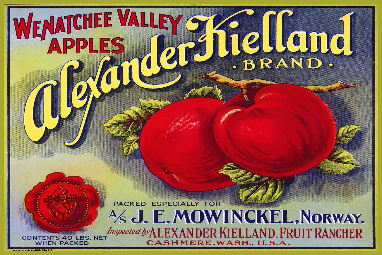 Alexander Kielland Apples Vintage Metal Sign