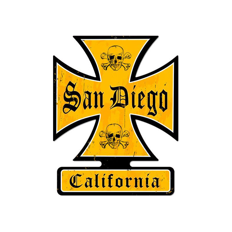 San Diego, Other, Iron Cross Metal Sign, 19 X 15 Inches