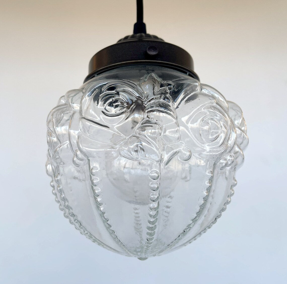 Embossed Antique Glass Globe PENDANT Lights