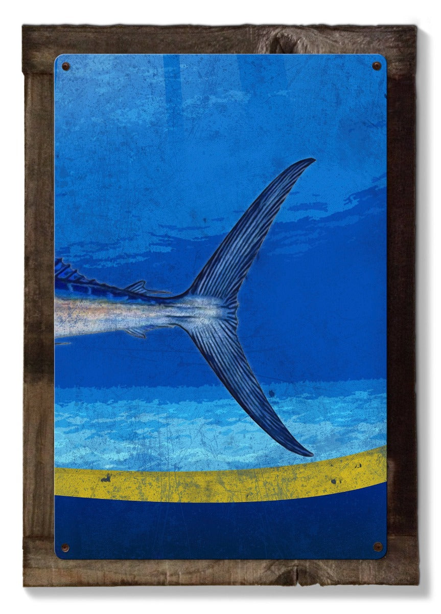 Sailfish Wall Art, Metal Triptych, Optional Rustic Wood Frame, Sport Fishing, Wall Art, Ocean, Nautical, Contemporary Art