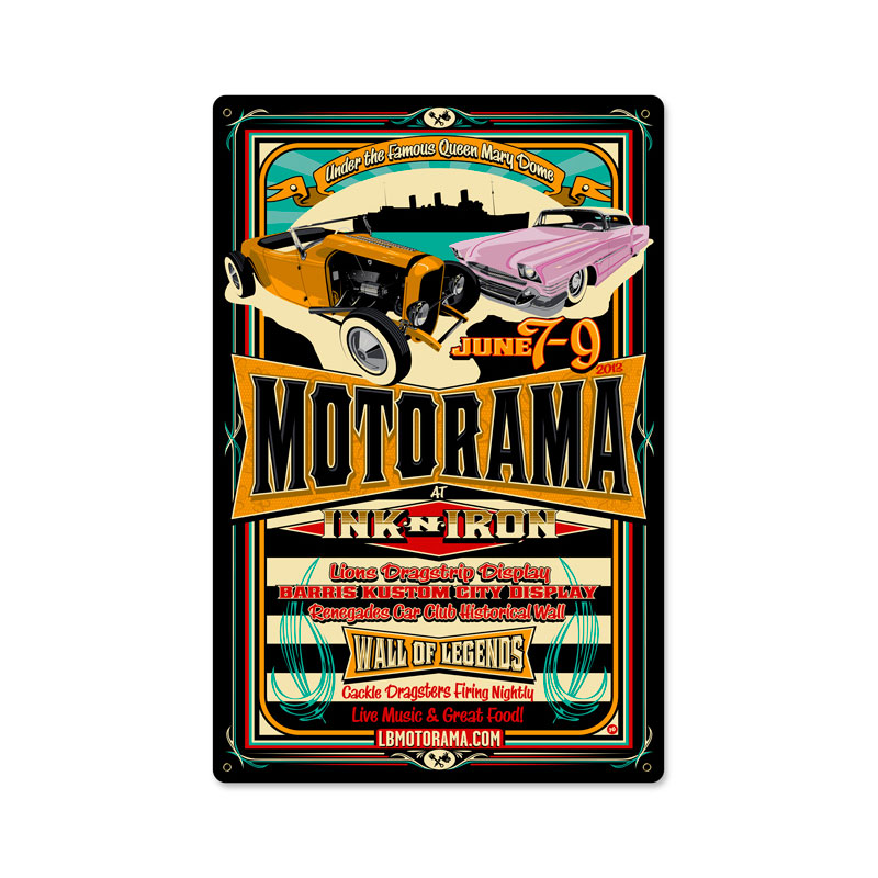 Motorama, Automotive, Vintage Metal Sign, 12 X 18 Inches