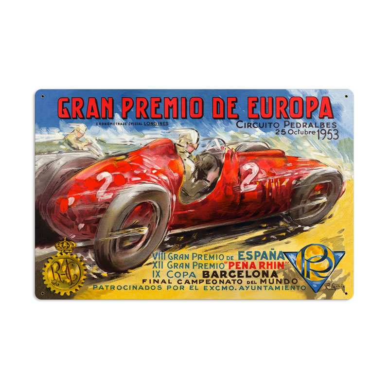 Gran Premio Europa, Automotive, Metal Sign, 24 X 16 Inches