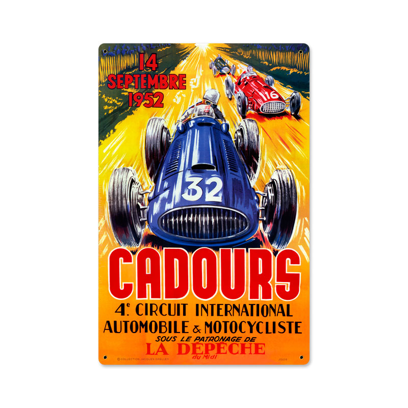 Cadours Circut, Automotive, Metal Sign, 12 X 18 Inches
