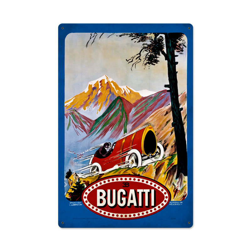 Bugatti Red, Automotive, Metal Sign, 16 X 24 Inches