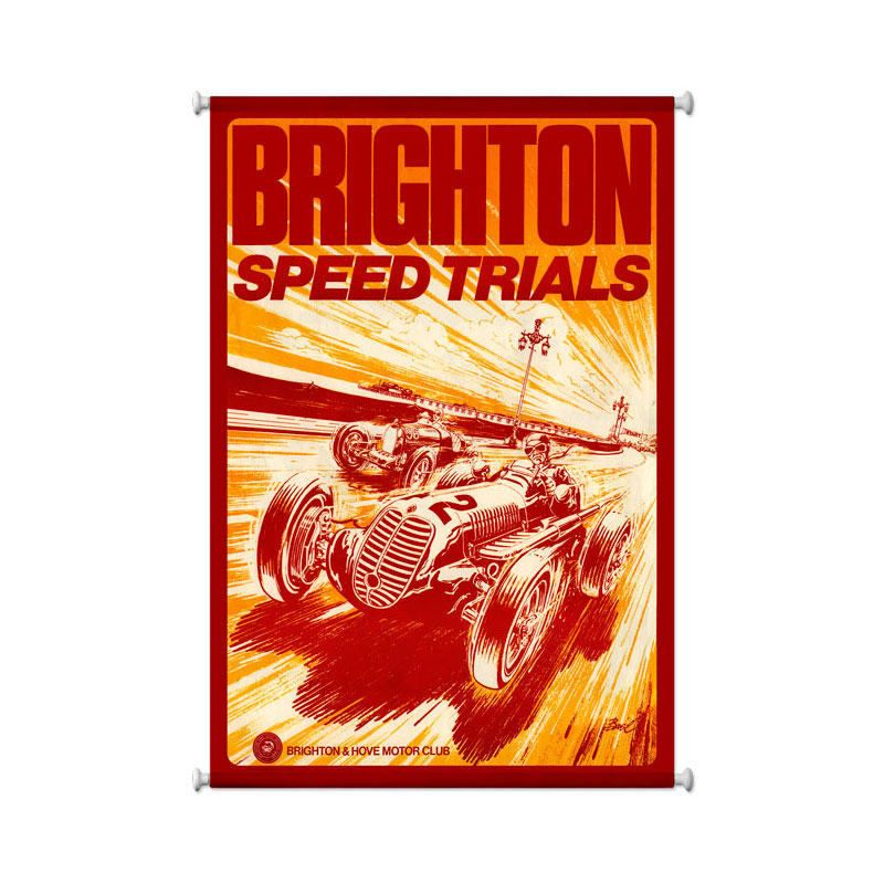 Brighton Speed Trials, Automotive, Giclee Printed Canvas, 25 X 38 Inches