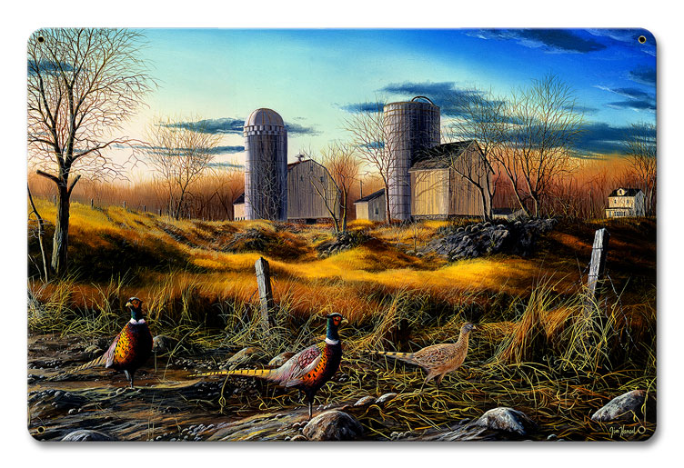 Fenceline Ringnecks, Featured Artists/Jim Hansel Art, Satin, 18 X 12 Inches