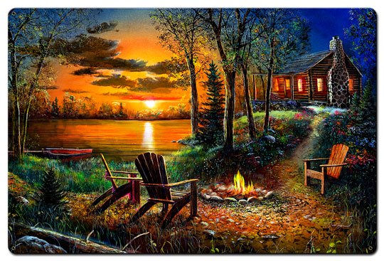 Fireside, Featured Artists/Jim Hansel Art, Satin, 36 X 24 Inches