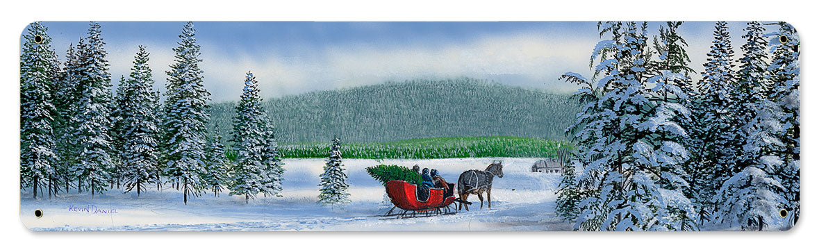 Winter Sleigh, Featured Artists/Kevin Daniel Art, Satin, 24 X 8 Inches