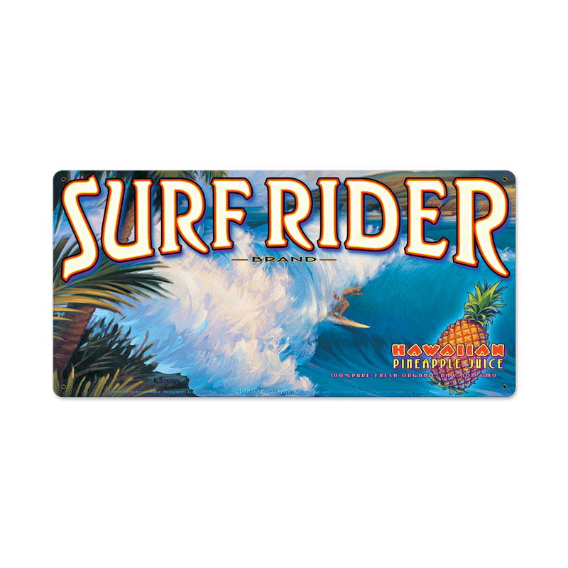 Surf Rider, Sports and Recreation, Metal Sign, 24 X 12 Inches