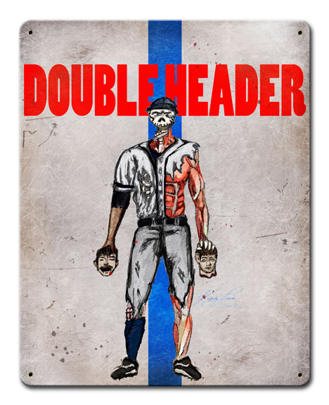 DOUBLE HEADER, Licensed Products/Kimberly Lueck, SATIN, 18 X 12 Inches
