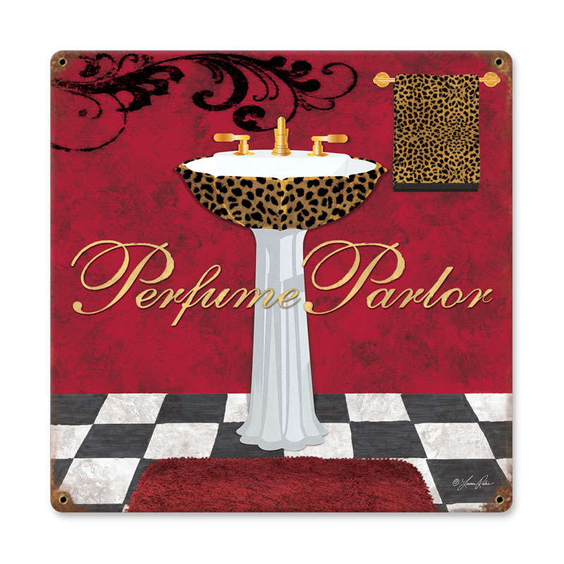 Perfume Parlor, Home and Garden, Vintage Metal Sign, 18 X 18 Inches