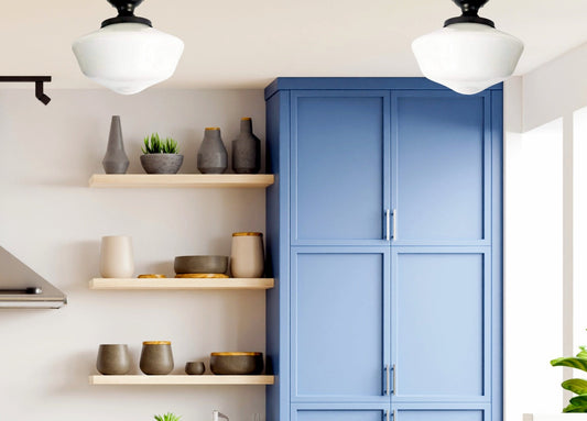 Large Urban Schoolhouse Milk Glass LIGHT Fixture