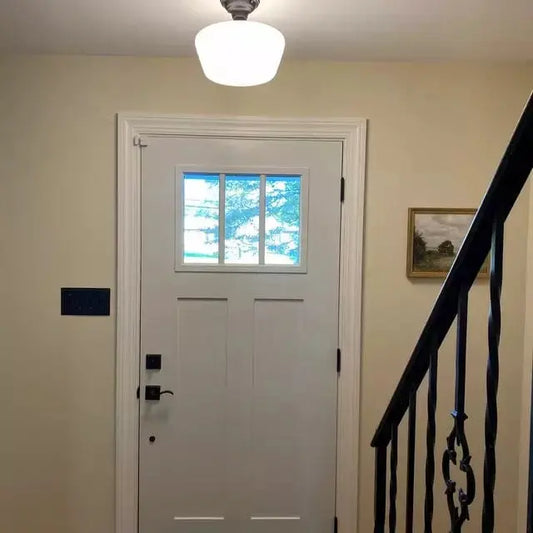 Large Schoolhouse Milk Glass LIGHT Fixture