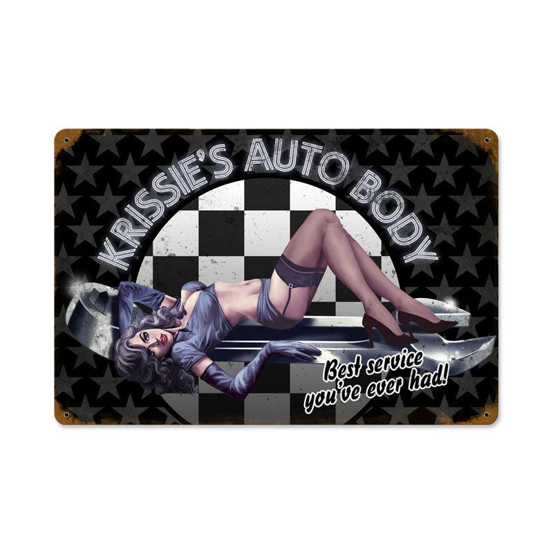 Krissies Auto, Automotive, Vintage Metal Sign, 12 X 18 Inches