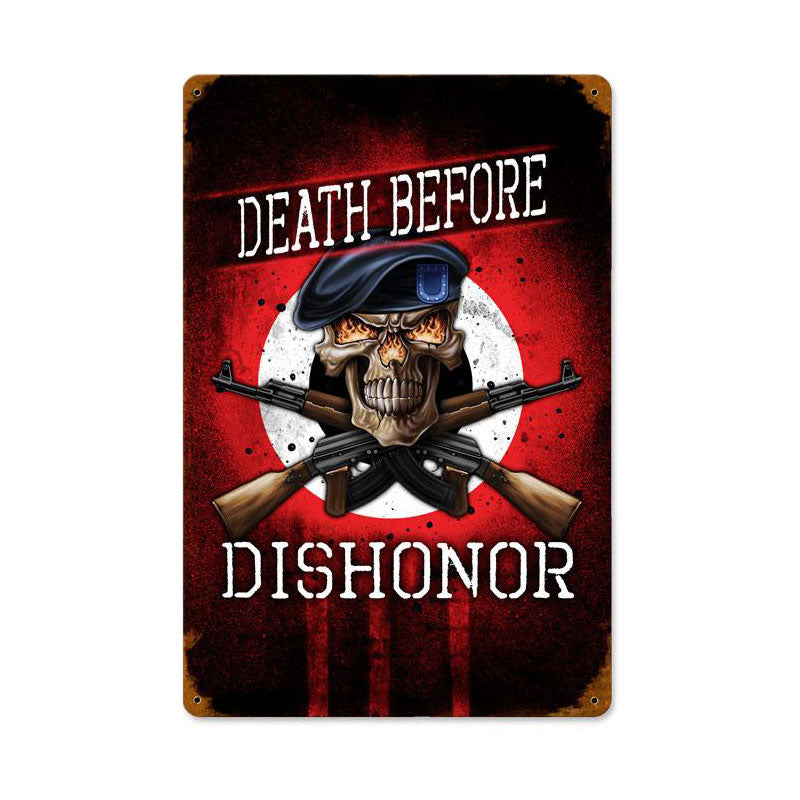 Death Before Dishonor, Allied Military, Vintage Metal Sign, 18 X 12 Inches