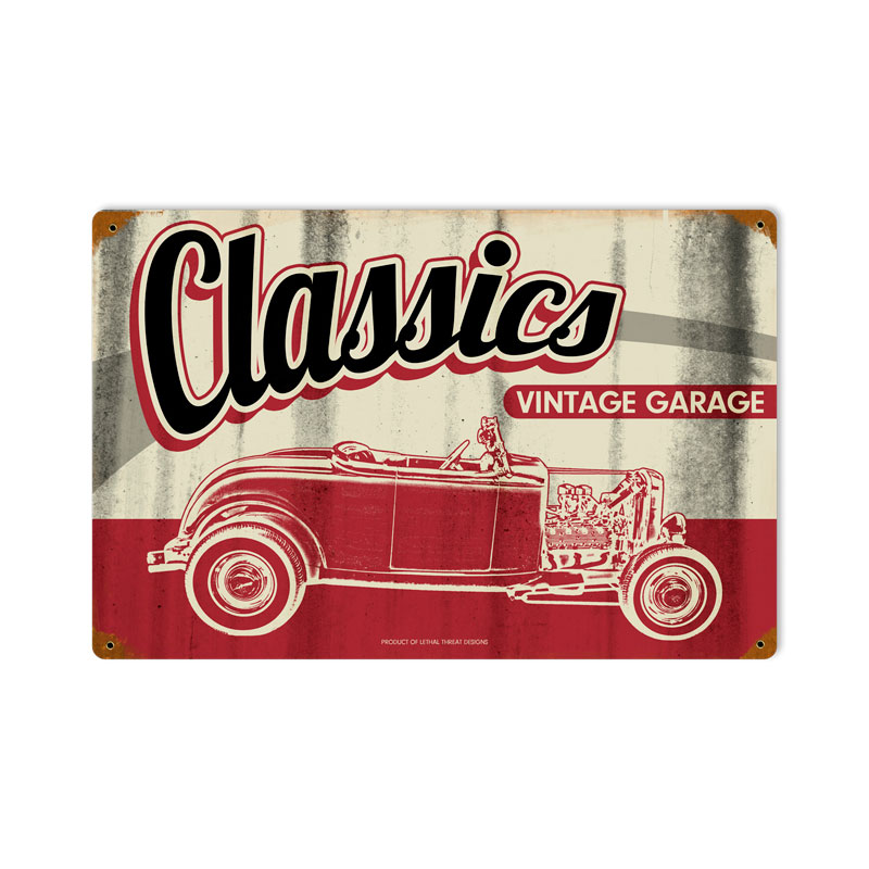 Classic Garage, Automotive, Vintage Metal Sign, 18 X 12 Inches