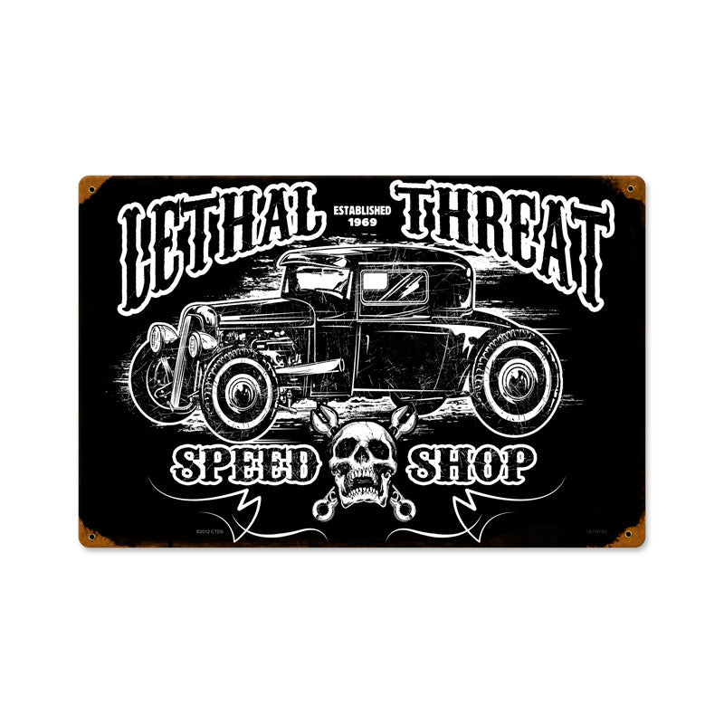 Hot Rod Speedshop, Automotive, Vintage Metal Sign, 18 X 12 Inches