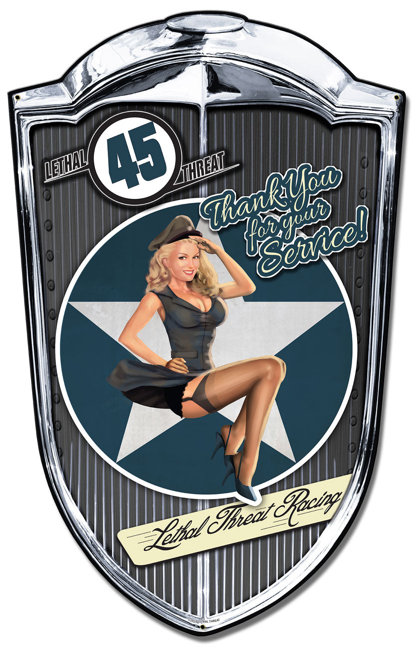 Grill Sign Bomber Babe, Featured Artists/Lethal Threat, Plasma, 24 X 36 Inches