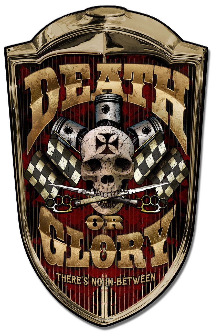Grill Sign Death or Glory, Featured Artists/Lethal Threat, Plasma, 24 X 36 Inches