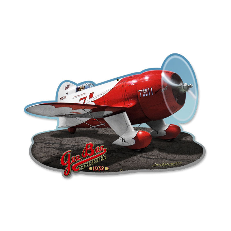 Gee Bee Racer, Aviation, Custom Metal Shape, 17 X 12 Inches