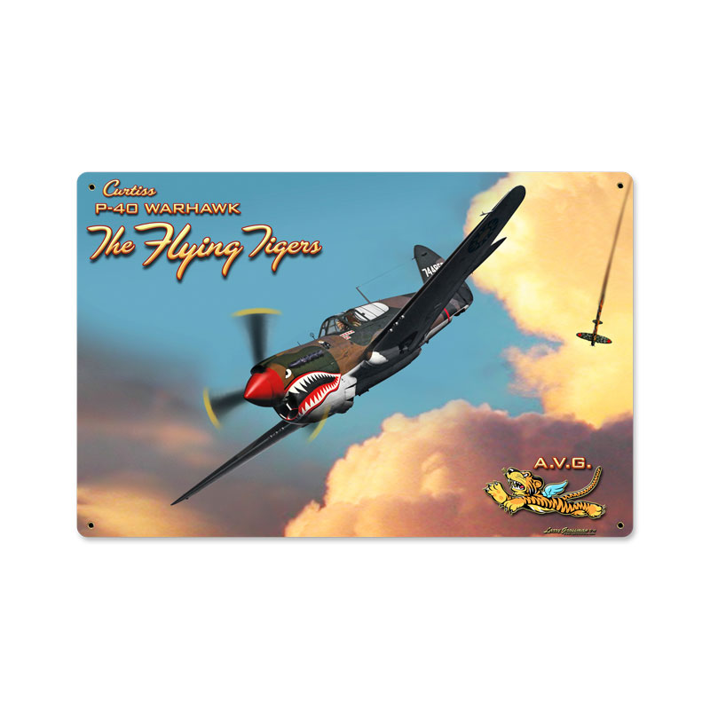 Flying Tiger, Aviation, Metal Sign, 18 X 12 Inches